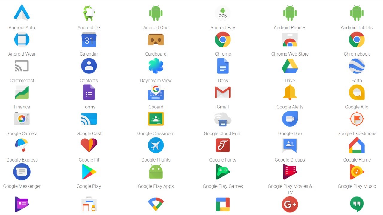 Here is the 45 google products list you can try