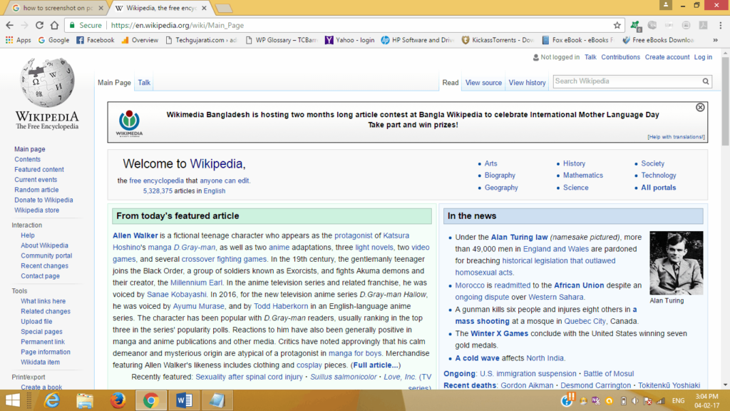 wikipedia homepage