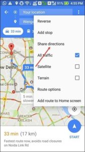 share direction on google map