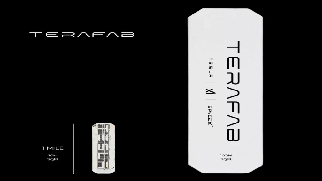 Terafab: એલોન મસ્કનો 25 અબજ ડોલર નો માસ્ટર પ્લાન 1 ટેરાફેબ કદની તુલના જેમાં 100 મિલિયન સ્ક્વેર ફીટની ફેસિલિટી અને 10 મિલિયન સ્ક્વેર ફીટની Giga Texas વચ્ચેનો તફાવત દર્શાવવામાં આવ્યો છે, જે 1 માઈલ લાંબી છે